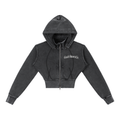 GJ Vintage Washed Cropped Fleece Hoodie