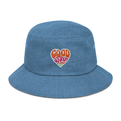 GOOD Heart Denim bucket hat