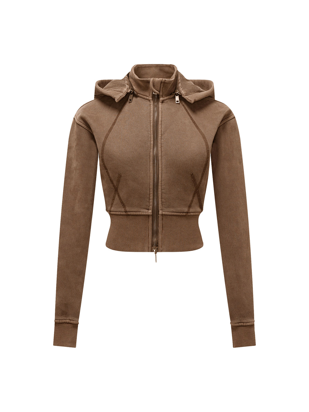 GJ Vintage Washed Cropped Fleece Hoodie